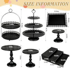 10 Pcs Black Cake Stand Set Metal Cupcake Stands, Multiple Styles Dessert Display Tower for Candy Fruit, Cake, alternate view