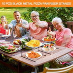 10 Pcs Black Metal Pizza Stand Pizza Display Rack Serving Tray in black, alternate view 2