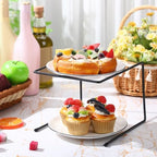 10 Pcs Black Metal Pizza Stand Pizza Display Rack Serving Tray in black, alternate view 5