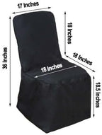 10 PCS Black Polyester Square Top Banquet Chair Covers, Reusable or 1x Use Chair Covers, alternate view 2