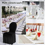 10 Pcs Black Spandex Chair Covers with Skirt for Dining Wedding, alternate view 6