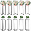 10 PCS Black Vases Flower Stands 31.5", Wedding Centerpieces for Tables, Metal Geometric Flower Vase, Tall