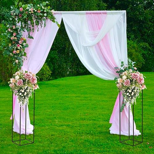 10 PCS Black Vases Flower Stands 31.5", Wedding Centerpieces for Tables, Metal Geometric Flower Vase, Tall, alternate view 2