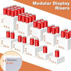10 Pcs Buffet Risers and Stands with Mini Table Sign and Makers in Grayish White, alternate view 2