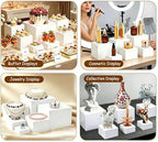 10 Pcs Buffet Risers and Stands with Mini Table Sign and Makers in Grayish White, alternate view 7