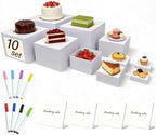 10 Pcs Buffet Risers, Buffet Risers and Stands, Food Risers for Buffet Table, Dessert Table Display Set with