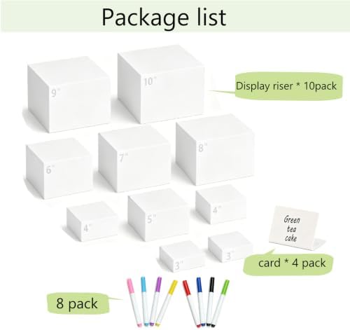 10 Pcs Buffet Risers, Buffet Risers and Stands, Food Risers for Buffet Table, Dessert Table Display Set with, alternate view