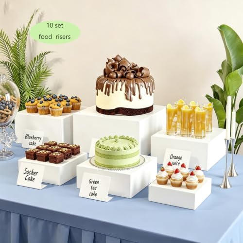 10 Pcs Buffet Risers, Buffet Risers and Stands, Food Risers for Buffet Table, Dessert Table Display Set with, alternate view