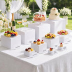 10 Pcs Buffet Risers, Food Display Stands with Mini Signs & Markers, alternate view 2