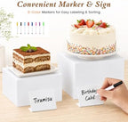 10 Pcs Buffet Risers, Food Display Stands with Mini Signs & Markers, alternate view 5