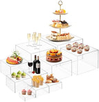 10 PCS Buffet Risers, Large Food Risers for Buffet Table, Dessert Display in Transparent