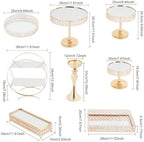 10 PCS Cake Stand Set Gold Crystal Dessert Table Plate Set, Metal Cupcake Tray Candy Fruit Display Tower for, alternate view