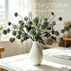 10 Pcs Chrysanthemum Artificial Flowers Silk Stems Blue, alternate view 4