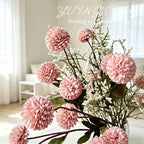 10 Pcs Chrysanthemum Artificial Flowers Silk Stems Pink, alternate view 3