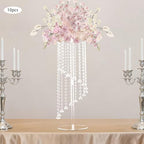 10 Pcs Crystal Flower Stand, 23.6in Wedding Centerpiece in Clear, alternate view 4