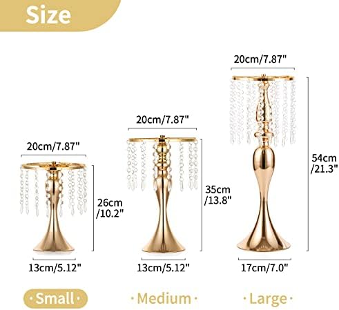 10 Pcs Crystal Flower Stand Wedding Centerpieces for Tables, 10.2in/26cm Height Metal Flowers Holders Party, alternate view 5