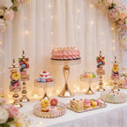 10 Pcs Crystal Gold Cake Stand Set, Elegant Dessert Display Stands Tray Round Cupcake Stand with Mirror Plate, alternate view