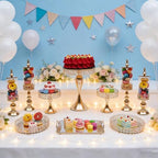 10 Pcs Crystal Gold Cake Stand Set, Elegant Dessert Display Stands Tray Round Cupcake Stand with Mirror Plate, alternate view