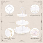 10 Pcs Cupcake Stand, Dessert Table Display Set with Gold Rim,3 x Three-Tier and 3 x Two-Tier Cake Stands,4 x, alternate view