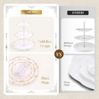 10 Pcs Cupcake Stand, Dessert Table Display Set with Gold Rim,3 x Three-Tier and 3 x Two-Tier Cake Stands,4 x, alternate view