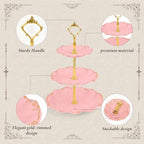 10 Pcs Cupcake Stand, Dessert Table Display Set with Gold Rim, 3 x Three-Tier and 3 x Two-Tier Cake Stands,4 x, alternate