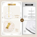 10 Pcs Cupcake Stand, Dessert Table Display Set with Gold Rim, 3 x Three-Tier and 3 x Two-Tier Cake Stands,4 x, alternate