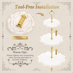 10 Pcs Cupcake Stand, Dessert Table Display Set with Gold Rim, 3 x Three-Tier and 3 x Two-Tier Cake Stands,4 x, alternate