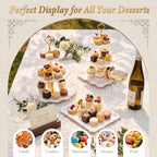 10 Pcs Cupcake Stand, Dessert Table Display Set with Gold Rim, 3 x Three-Tier and 3 x Two-Tier Cake Stands,4 x, alternate