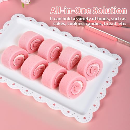 10 Pcs Dessert Set, 6 Three-Tier Cupcake Stands, 4 Serving Trays in white, alternate view 6