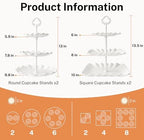 10 Pcs Dessert Table Display Set -Plastic Dessert Table Display Set,4 x Large 3-Tier Cupcake Stands/Cup Cake, alternate view