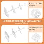 10 Pcs Dessert Table Display Set -Plastic Dessert Table Display Set,4 x Large 3-Tier Cupcake Stands/Cup Cake, alternate view
