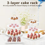 10 Pcs Dessert Table Display Stands Set, with 6 Pcs 3-Tier Cupcake Stand & 4 Pcs Food Serving Tray - Cookie Tray, alternate