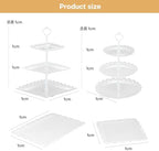 10 Pcs Dessert Table Display Stands Set, with 6 Pcs 3-Tier Cupcake Stand & 4 Pcs Food Serving Tray - Cookie Tray, alternate