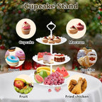 10 Pcs Dessert Table Display Stands Set, with 6 Pcs 3-Tier Cupcake Stand & 4 Pcs Food Serving Tray - Cookie Tray, alternate