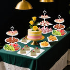 10 Pcs Dessert Table Display Stands Set, with 6 Pcs 3-Tier Cupcake Stand & 4 Pcs Food Serving Tray - Cookie Tray, alternate