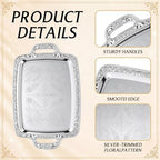 10 Pcs Elegant Silver Serving Tray Set Vintage Three Tiered Tray in Silver, alternate view 4