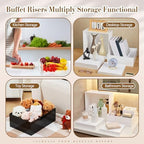 10 Pcs Extra Large Acrylic Buffet Risers Table, 7 to 16 in, Black in 7.2 to 16" in Black, alternate view 6