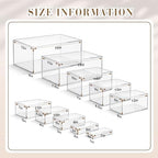 10 Pcs Extra Large Acrylic Buffet Risers Table, 7 to 16 in, Clear in 7.2 to 16" in Clear, alternate view 2