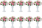 10 Pcs Flowered Metal Trumpet Vase Elegant Wedding Centerpieces Vase for Party Dining Room Decoration, 23.2cm