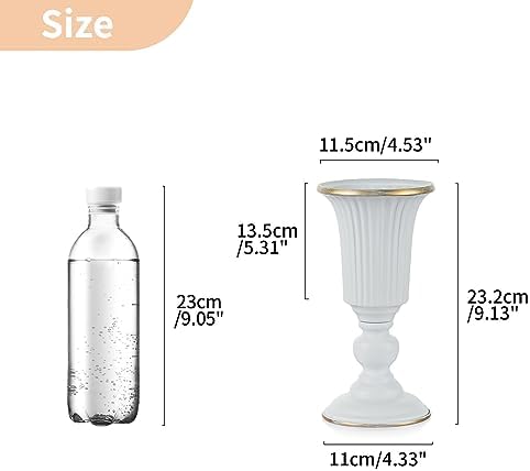 10 Pcs Flowered Metal Trumpet Vase Elegant Wedding Centerpieces Vase for Party Dining Room Decoration, 23.2cm, alternate view