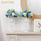 10 Pcs Flowered Metal Trumpet Vase Elegant Wedding Centerpieces Vase for Party Dining Room Decoration, 23.2cm, alternate view