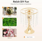 10 PCS Gold Acrylic Vases, Versatile Crystal Wedding Flower Stand, 10.23in Flower Decorative Arrangement Holders, alternate