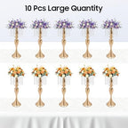 10 PCS Gold Acrylic Vases, Versatile Crystal Wedding Flower Stand, 21.3in Flower Decorative Arrangement Holders, alternate