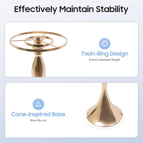 10 PCS Gold Acrylic Vases, Versatile Crystal Wedding Flower Stand, 21.3in Flower Decorative Arrangement Holders, alternate
