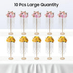 10 PCS Gold Acrylic Vases, Versatile Crystal Wedding Flower Stand, 21.7in Flower Decorative Arrangement Holders, alternate