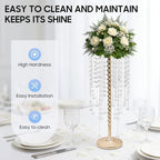 10 PCS Gold Acrylic Vases, Versatile Crystal Wedding Flower Stand, 21.7in Flower Decorative Arrangement Holders, alternate