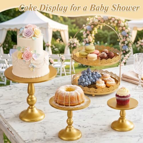 10 Pcs Gold Cake Stand Set Metal Cupcake Stands, Multiple Styles Dessert Display Tower for Candy Fruit, Cake, alternate view