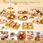 10 Pcs Gold Cake Stand Set Metal Cupcake Stands, Multiple Styles Dessert Display Tower for Candy Fruit, Cake, alternate view