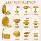 10 Pcs Gold Cake Stand Set Metal Cupcake Stands, Multiple Styles Dessert Display Tower for Candy Fruit, Cake, alternate view