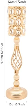 10 Pcs Gold Centerpieces for Wedding Tables, Crystal Flower Stan in Gold, alternate view 2
